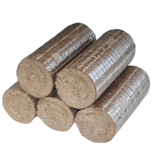 Sawdust Briquettes - Biomass, Brown Cylindrical Solid | Pollution Free Cooking Fuel, 90% Purity