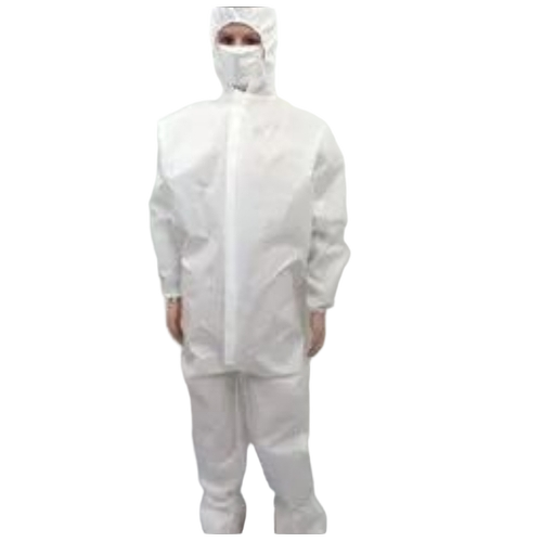 White Disposable Safety Suit - Disposable Material White Color | Durable Industrial Use Female