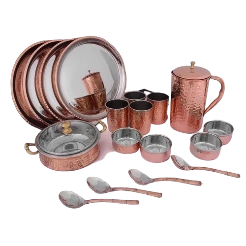 Brass Dinner Set 8 Pieces - Brass Finish Scratch Resistant Water Resistant