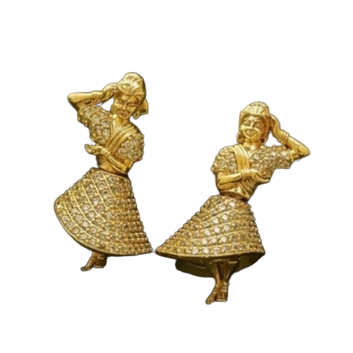 Nataraja shiva dancing girl pure american diamond earrings 