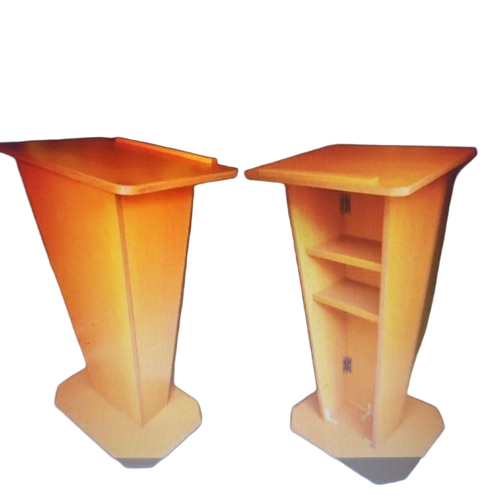 Wooden Podium - Wood, Taller Height, Orange | Modern Appearance, Fine Finish, Machine Cutting