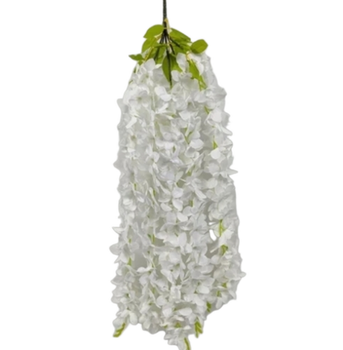 2 Ft Plastic Artificial Flower Garland - Color: White