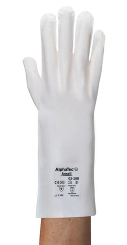Ansell Alphatec 02-100 Highly Chemical-Resistant Gloves - Color: White