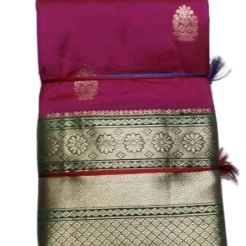 Designer Pure Silk Gatti Peacock Saree - Silk, Custom Color, Modern Style, Skin Friendly