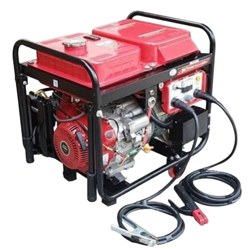 Diesel Welding Generator - Metallic, Red, 120v Single Phase | Stable Power, Fuel-efficient Engine, Portable Rugged Design