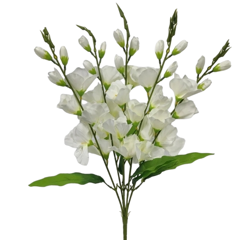 White Gladiolus Artificial Flower - Size: 60 Cm