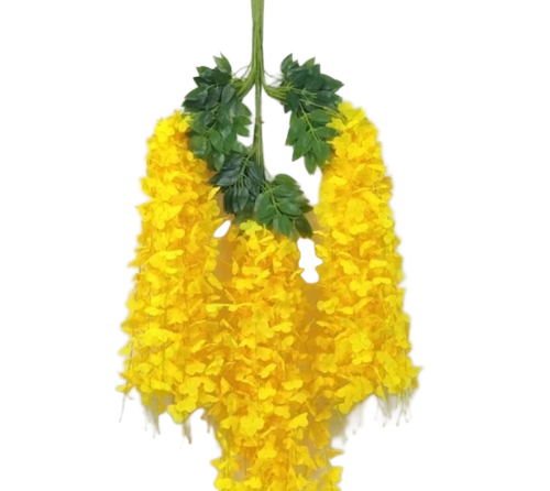 Yellow Wisteria Artificial Flowers - Material: Plastic