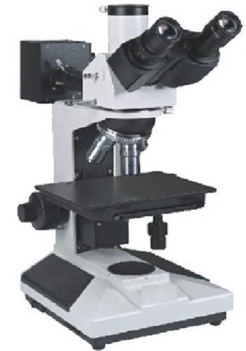 Trinocular Upright Metallurgical Microscope - Inverted Head 50x-500x Magnification Halogen & LED Illumination Mechanical Stage | Industrial Usage