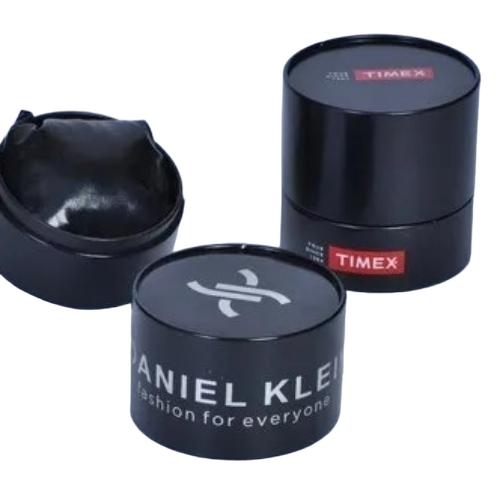 Watch Composite Packaging Container - Standard Size, Black Round | Strong Rigid, Lightweight Durable, Secure Lid, Reusable