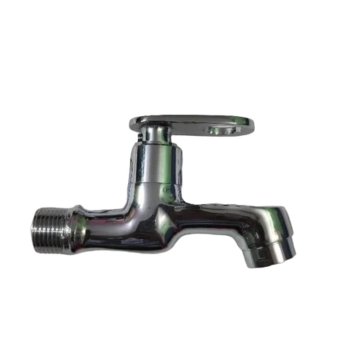 Krishmo Oreo Brass Bib Tap - Solid Brass Chrome Finish, Corrosion Resistant, Leak Proof, Wall Mounted