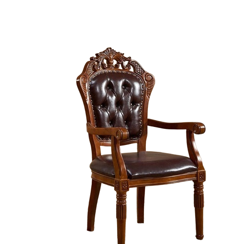 Wooden Twist Royal Chair - Wooden, Brown | Handcrafted Detailing, Elegant Finish, Twist Carving, Classic Style, Comfortable Seating