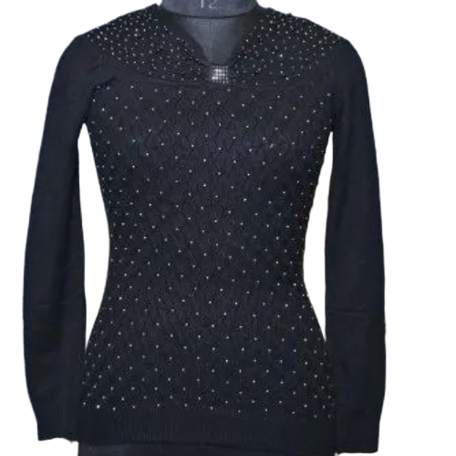 Woolen Black Fancy Top
