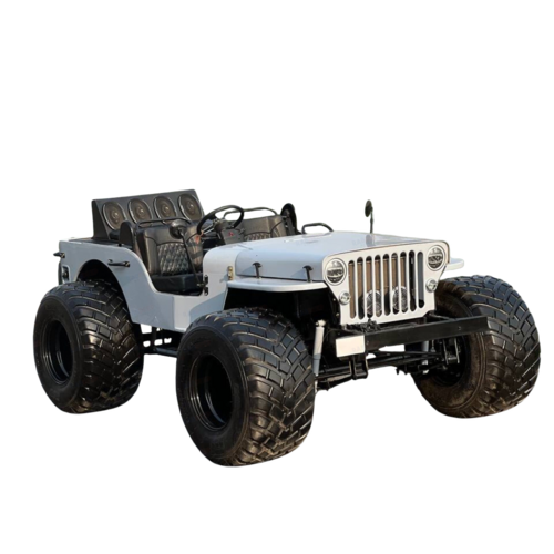4xe-Specific Jeep Modifications - Metal, White, Battery Powered, Manual Gearbox | Aluminum Armor, LED Lighting, Alloy Wheels