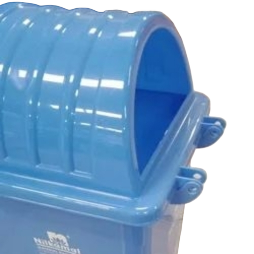 Blue Dustbin - Durable Plastic, Blue | Eco-Friendly, Pedal Lid, Removable Liner, Large Capacity, Scratch Resistant