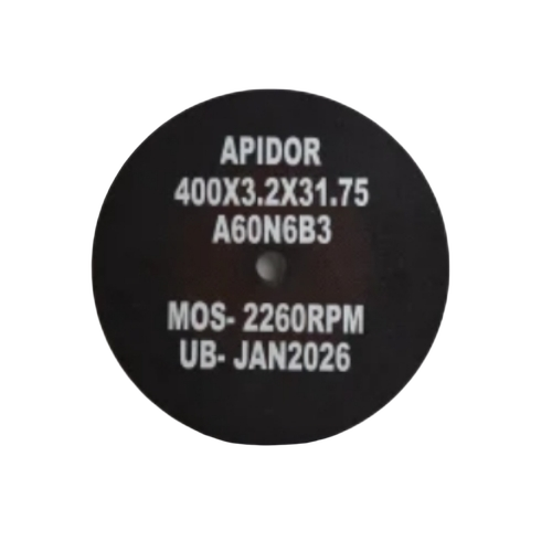 Reinforced Cut Off Wheel - 400mm Diameter, Black Cylindrical | High Hardness, Wear Resistant, Precision Cutting, Heat Resistant, Sharp Edges