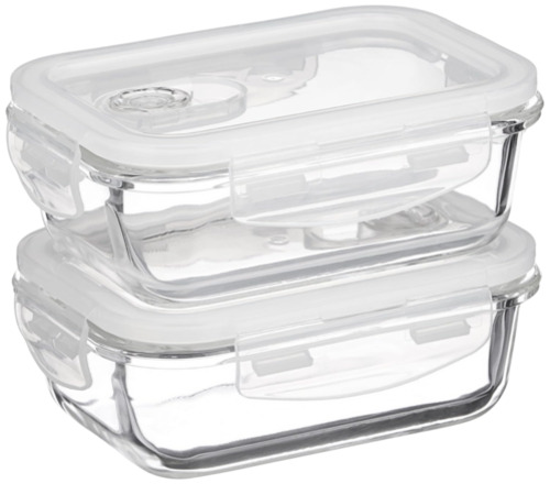 Borosil Larah Glass Lunchbox - Glass Standard Size Clear | Rectangular Fine Finished Durable