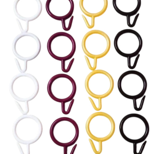 Curtain Hooks - Solid Plastic, Standard Size, Multiple Colors | Modern Design, Durable, Fine Finished, Round Shape