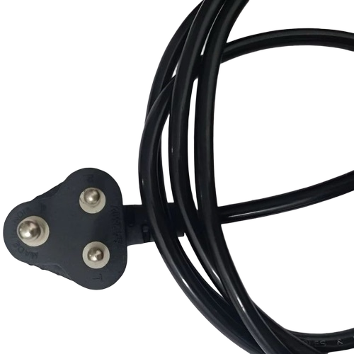 3 Pin PVC Black Flexible Cable - 220-300V, Heat Resistant, Flame Retardant, Shock Resistant, Durable