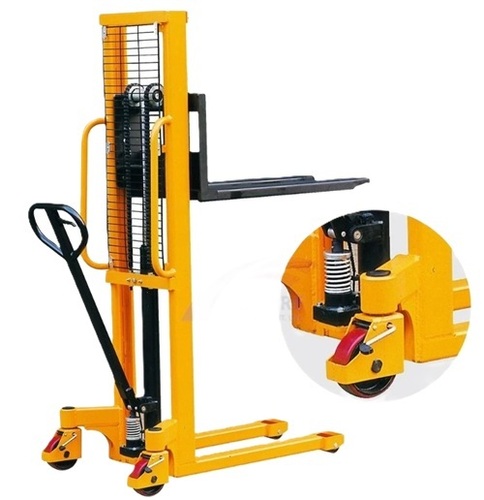 Hydraulic Manual Stacker - Yellow Standard Size, Hydraulic Operation | Heavy Lifting, Durable, Portable, Adjustable Height