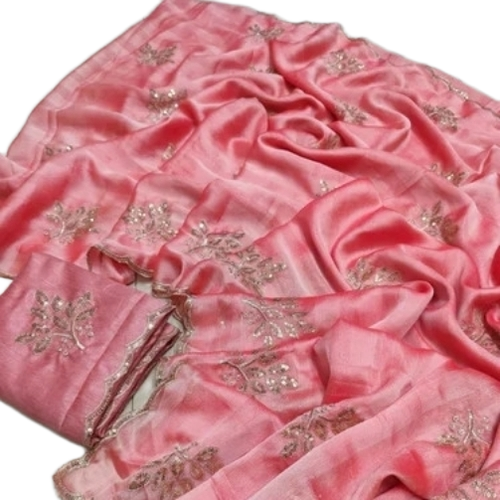 Pink Embroidered Saree