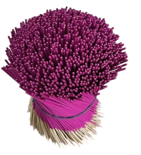 Pink Raw Agarbatti - 100% Natural Bamboo Stick, Pink, 25-30 Min Burning Time | Eco-Friendly, Indian Incense, Cylindrical Shape