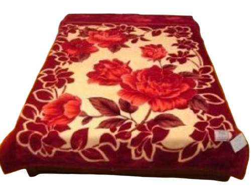 Floral Printed Single Bed Mink Blanket - Age Group: Children