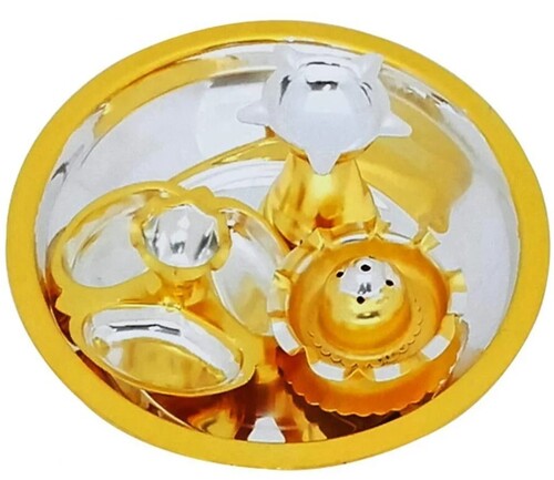 Ojas Gold Silver Plated Taman Pooja Set