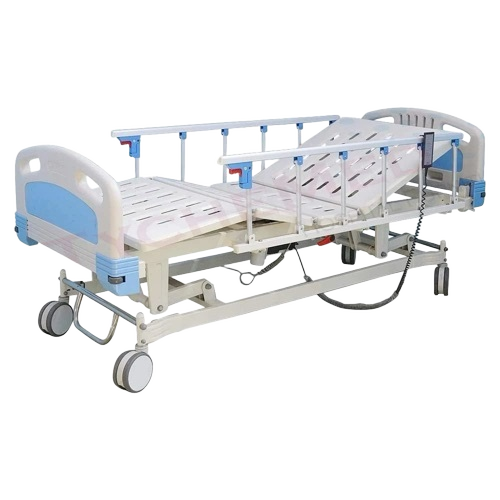 Icu Beds - Leather Metal Plastic, Standard Size, White & Blue, Paint Coated, Electric, Adjustable, Movable