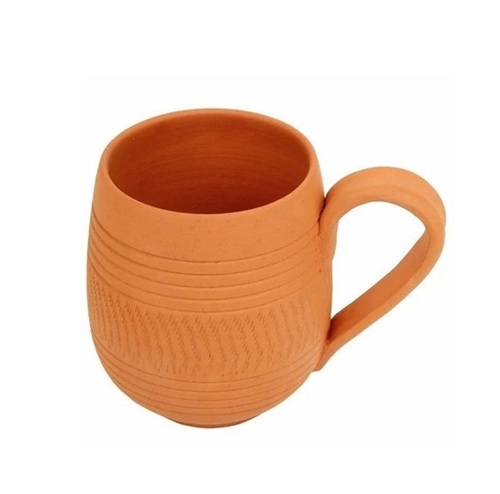 Plain Terracotta Mug - Terracotta, Standard Size, Brown | Biodegradable, Eco-Friendly, Lightweight, Heat and Leak Resistant