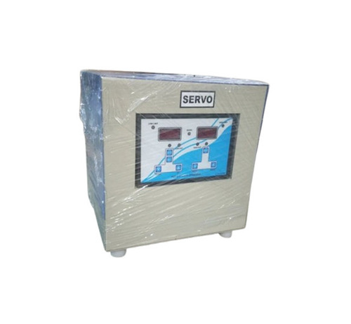 Servo Voltage Stabilizer - Metal Rectangular AC to DC, 220V, Digital Display, Microcontroller Control, Over-Volt Protection