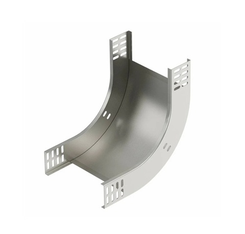 Vertical Bend Electrical Cable Tray - Steel Silver Pre Galvanized | Surface Mount High Temperature Resistance Rust & Fire Resistant