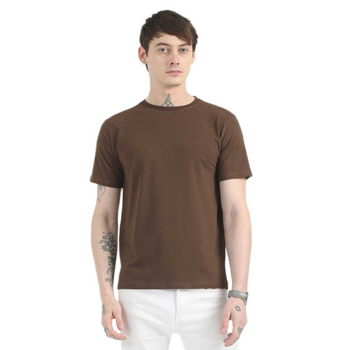 T Shirts - Cotton, Sizes S-XXXL, Brown, O-Neck Short Sleeve, Quick Dry, Lightweight, Crease Free