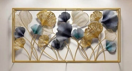 Wall Art - Metal Standard Size Golden | Lightweight Modern Design Rectangular Shape Corrosion Resistant