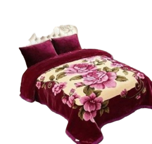 Flower Printed Mink Double Blankets - Age Group: Children