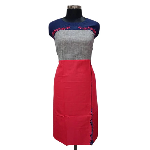 Ladies Cut Sleeves Cotton Kurti - Color: Multicolor