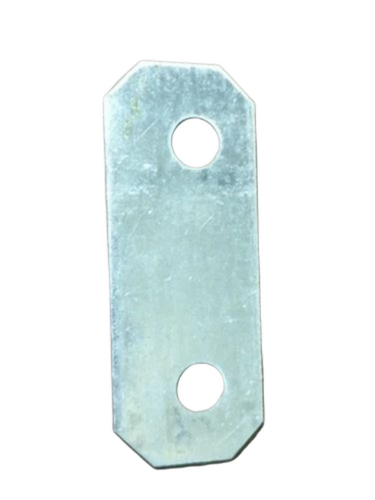 Two Hole Mild Steel Clamp - Mild Steel, 4 Inch, Silver | For Fittings, Rectangular, Plain Design