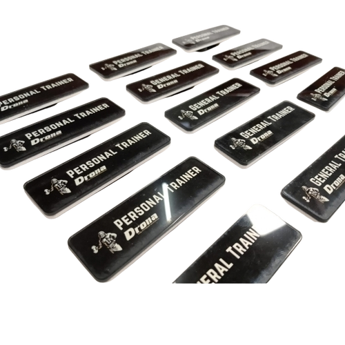 Name Badges - Custom Size, Black, Rectangle | Lightweight, Printed, Unisex, Long Lasting Finish