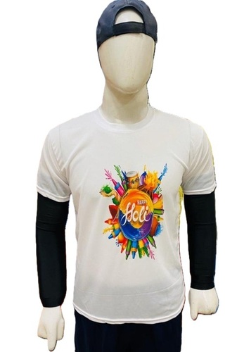Holi T Shirts - Breathable Cotton, All Sizes, Vibrant Colors | O-Neck Collar, Fancy Printed Design, Skin Friendly, Short Sleeves