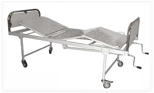 Hospital Full Fowler Bed - Metal Standard Size Silver Electric Operation | Adjustable Backrest Lockable Wheels Tilt & Trendelenburg Functions