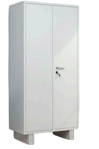 Office Almirah With Powder Coated - Steel, 78x36x19 Inches, White | 2 Doors, 4 Shelves, Key Lock, Internal Locker