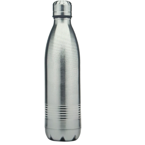 Silver Stainless Steel Water Bottles - Stainless Steel Silver All Sizes | Rust Resistant Leak Proof BPA Free Heat Resistant Portable