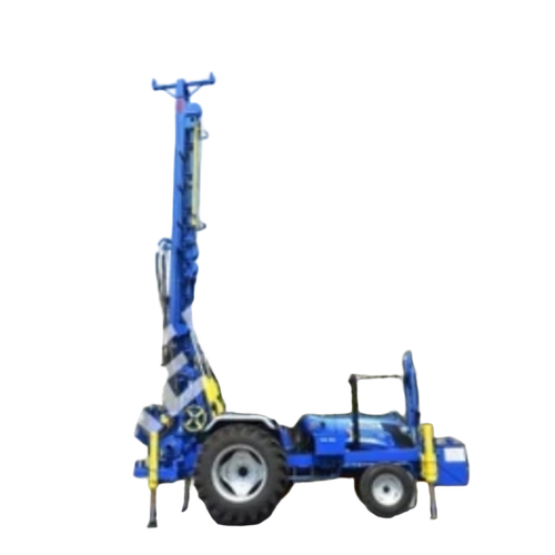 Tractor Mounted Drilling Rig - Mild Steel, Blue, Semi-Automatic Hydraulic, Adjustable Depth | Heavy Duty, Portable, Robust Frame, Easy Operation