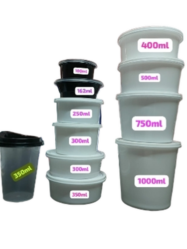 Plastic Containers - Coating Type: White & Black Coloured