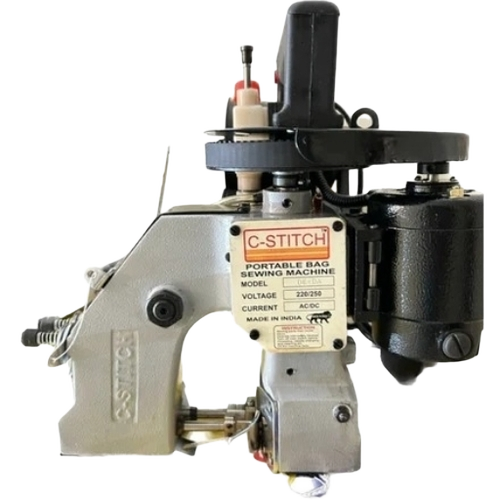 C-Stitch Bag Closer Sewing Machine - Stainless Steel Black White 220/230 Volt | High Speed Portable Chain Stitch Adjustable Tension