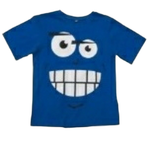 Cartoon Printed Kids T Shirt - Cotton Fabric, Blue Color | Playful Design, Breathable, Lightweight, Durable Stitching