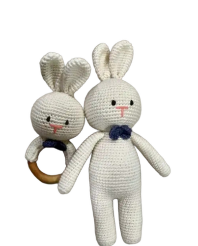 Cotton Baby Toys - Cotton Yarn, White | Soft, Lightweight, Colorful Patterns, Durable Stitching, Easy Cleaning, Hypoallergenic