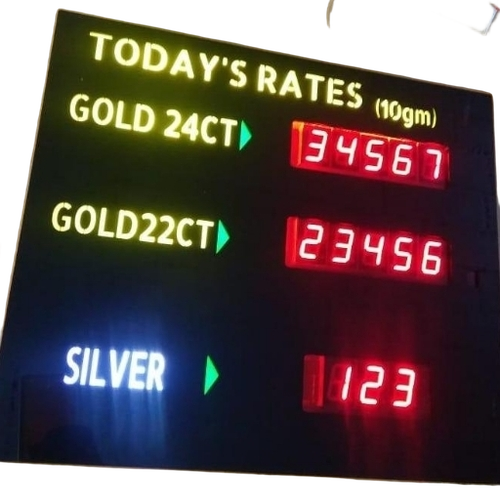 Gold Rate Led Display - Acrylic, 220 Volt | Bright Display, Real-Time Update, Energy Efficient, Remote Control, Wall Mounted