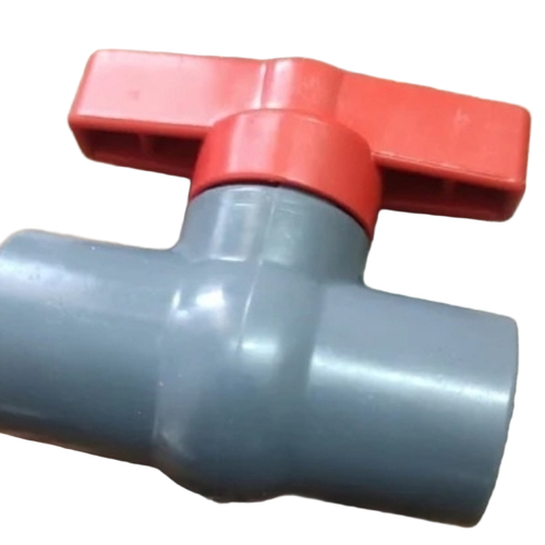 Pvc Ball Valve - PVC Gray/Red Medium Pressure | Lightweight Corrosion & Chemical Resistant Leak Proof Seal Easy Installation