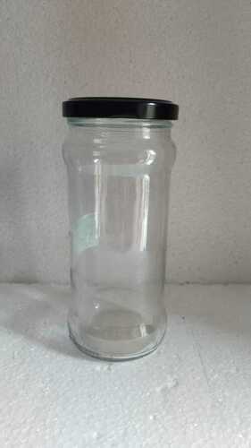 370 Ml Tall Olive Round Glass Jar - Color: Transparent