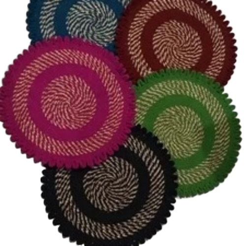 Cotton Door Mat - Bamboo Fiber, Round, Various Colors | Absorbent, Durable, Non-Slip, Eco-Friendly, Indoor/Outdoor Use